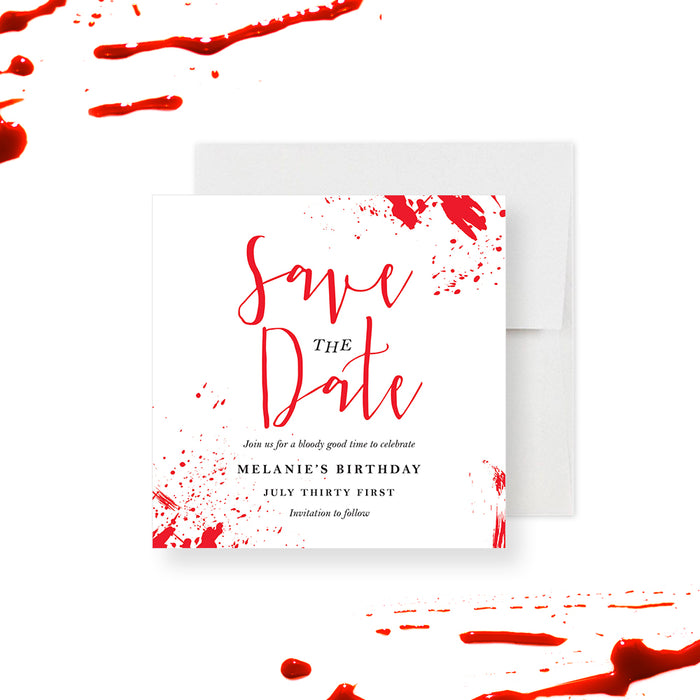 Murder Mystery Birthday Party Invitation Bloody Halloween Theme