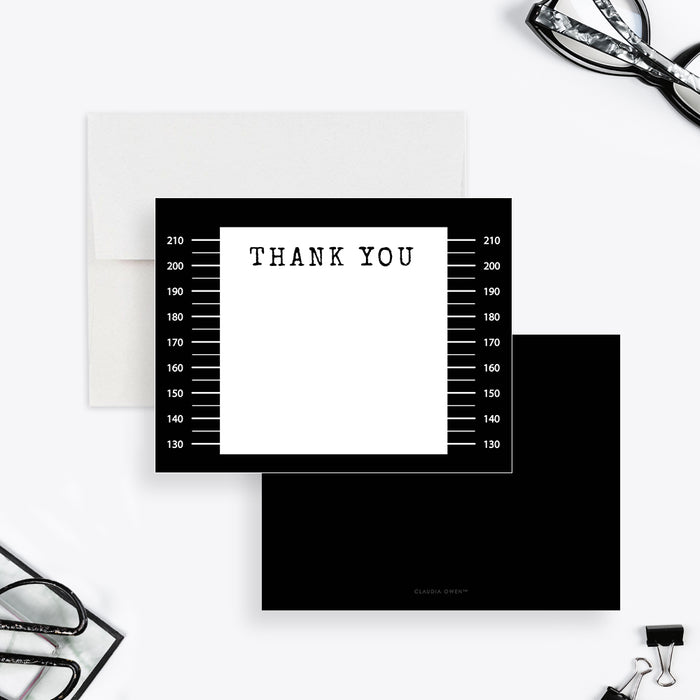 Funny mugshot note card for stag or bachelor party thank you gift for him
