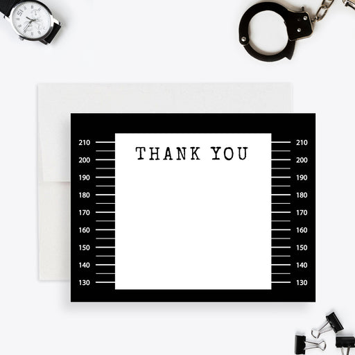 Funny mugshot note card for stag or bachelor party thank you gift for him
