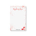 Personalized bloody “Write or Die” notepad with a red splatter design, perfect for birthdays or gothic party favors. 