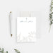 baptism thank you card with botanical design and cross for christening appreciation notes-front