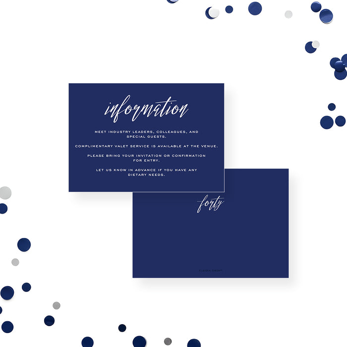 Modern Corporate Anniversary Invitation Navy Business Event
