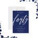 modern navy blue corporate anniversary invitation with elegant script typography and minimalist business event layout-front