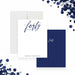 corporate anniversary thank you note card with elegant navy blue professional stationery design-front-back