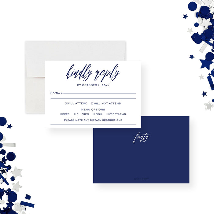 Modern Corporate Anniversary Invitation Navy Business Event