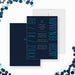 Navy blue teal Bar Mitzvah invite modern teen design with bold layout and clean style-front-back