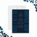 Navy blue teal Bar Mitzvah invite modern teen design with bold layout and clean style-front