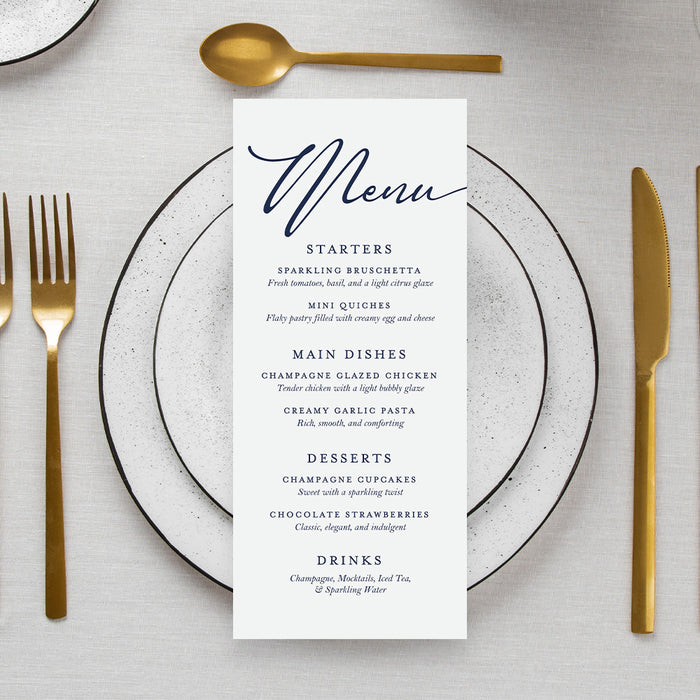 Navy Champagne Bottle Graduation Party Invitation