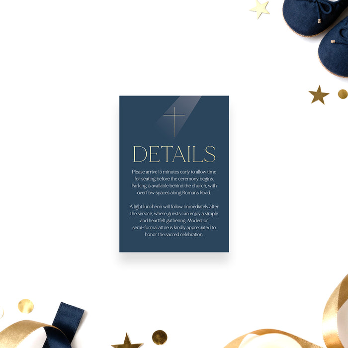 Navy Blue First Holy Communion Invitation