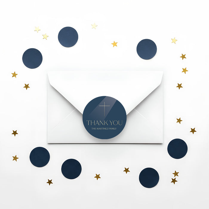 Navy Blue First Holy Communion Invitation