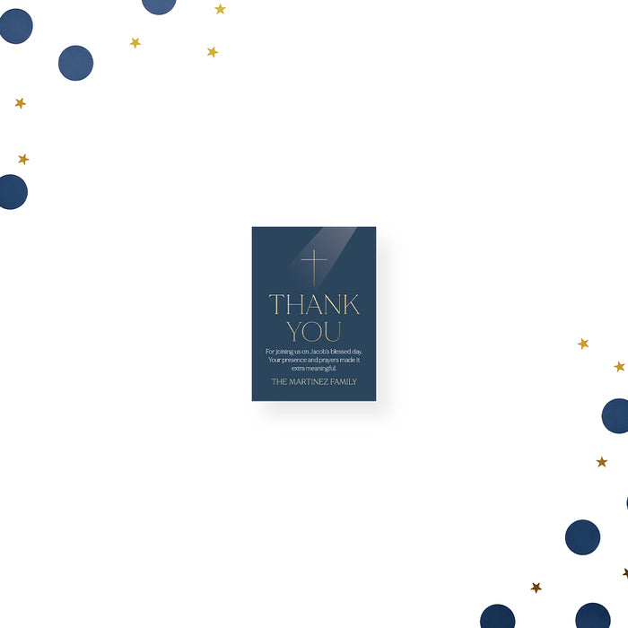 Navy Blue First Holy Communion Invitation