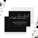 Elegant New Year save the date card with a black starry background and modern script text, customizable for holiday or corporate events-front-back