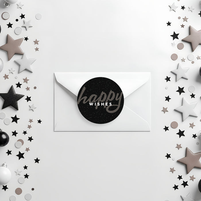 New Year Party Invitation Black Elegant Holiday Event Invite