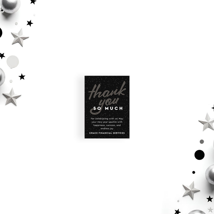New Year Party Invitation Black Elegant Holiday Event Invite