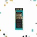 New Year countdown ticket invitation with an admit-one header in a black, gold, and turquoise design.