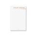 Personalized blush pink minimalist notepad with custom name and gold accent line.