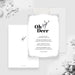 Minimalist Oh Deer holiday party invitation featuring a silver reindeer illustration and modern black typography, designed for digital download and printing.