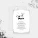 Minimalist Oh Deer holiday party invitation featuring a silver reindeer illustration and modern black typography, designed for digital download and printing.