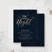 Elegant navy and gold holiday party invitation featuring the text “Oh Starry Night” in gold script over a star-filled night sky background.
