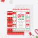 Front and back of the Oh What Fun holiday invitation template, showing red and green Christmas sweater patterns.