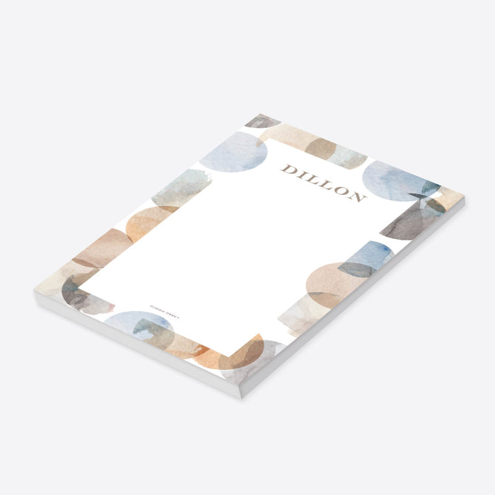 Stylish Notepad Stylish Notepad with Unique Watercolor Circle Pattern Design, Modern S