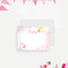 Personalized note card featuring a charming watercolor butterfly design in soft pastel colors elegant girl’s party stationery-front