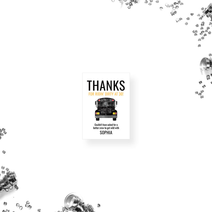 Party Bus Birthday Invitation for Adults Personalized Printed Card