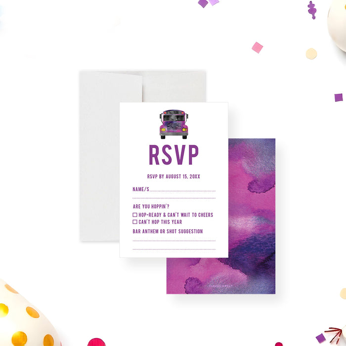 Party Bus Birthday Invitation Bar Hop Adult Birthday Invite