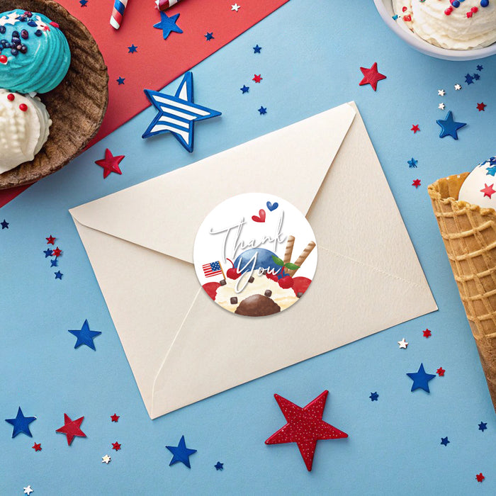 Patriotic Ice Cream Party Invitation 4th of July Summer Invite