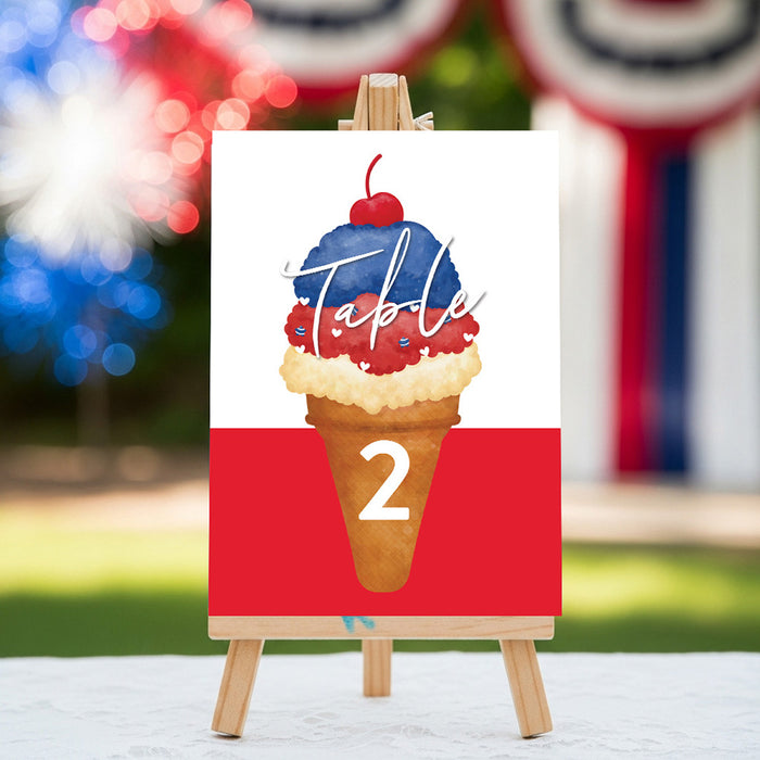 Patriotic Ice Cream Party Invitation 4th of July Summer Invite