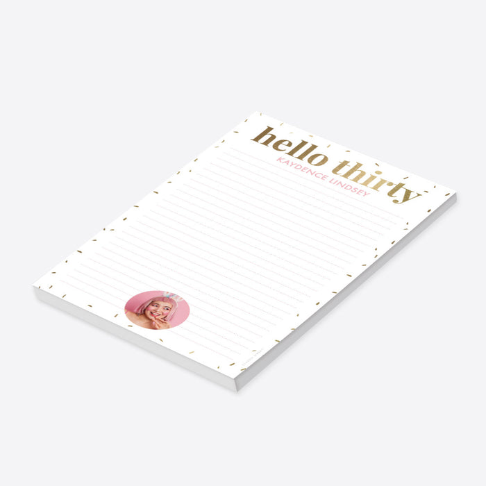 Personalized 30th Birthday Photo Notepad Gift