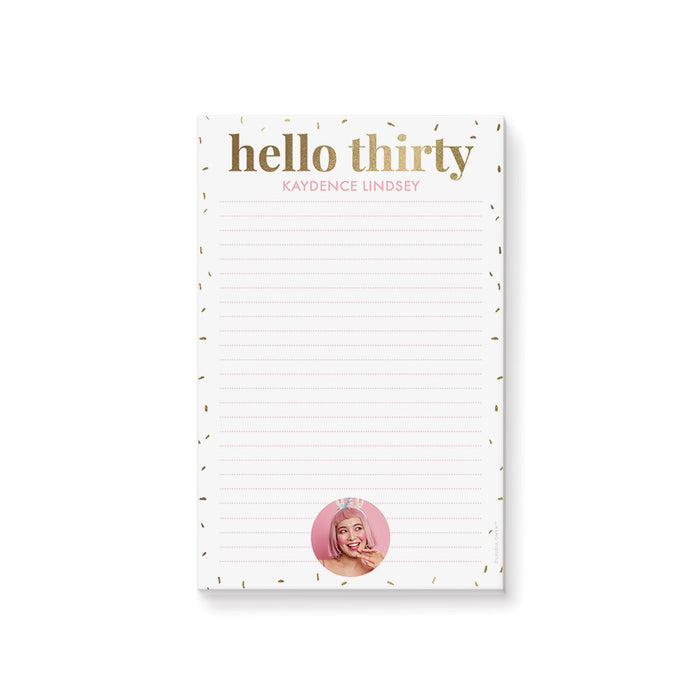 Personalized 30th Birthday Photo Notepad Gift