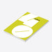 personalized 40th birthday notepad with bright yellow background and large white number design-side