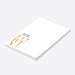 Elegant notepad featuring bold gold “FORTY!” text and company name, designed for business anniversaries and stationery gifts.-side