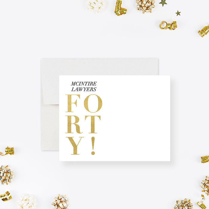 40th Business Anniversary Invitation Elegant Company Party Card