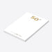 Personalized 50th birthday notepad with gold balloon numbers and custom name