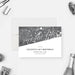 Personalized 50th birthday save the date card with black and white bokeh design, name, celebration date, and personalized wording-front