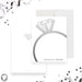 personalized 60th wedding anniversary thank you card with diamond ring design, custom names, and elegant minimalist styling-front-back