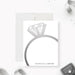 personalized 60th wedding anniversary thank you card with diamond ring design, custom names, and elegant minimalist styling-front