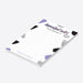 Personalized lined notepad with Important Notes Probably heading, custom name, purple, black and gray brushstrokes and a lip-print accent-side
