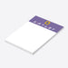 personalized 90s sitcom notepad with purple header, yellow frame detail, dotted name lettering, and blank writing space-side