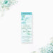 Personalized aqua watercolor greenery wedding ticket invitation with custom couple’s names, wedding date, venue and leafy botanical design