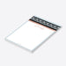 Personalized geometric notepad with custom name, blush accent, soft blue and black pattern-side
