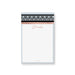 Personalized geometric notepad with custom name, blush accent, soft blue and black pattern