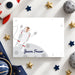 Personalized astronaut photo birthday thank you card for kids with child’s face in an illustrated spacesuit, moon landscape and custom wording-front