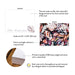 Front and back of personalized autumn leaf note cards showing A2 dimensions and matte cardstock details.