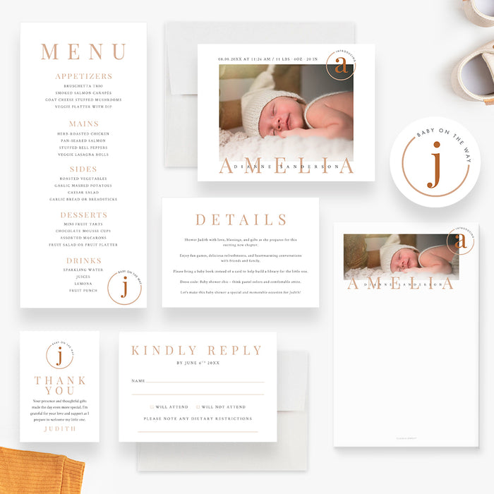 Personalized Baby Shower Invitation Card with Custom Photo, Modern Photographic Invites for Mom To Be, Baby Shower Invites for Expectant Couples