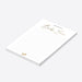 Personalized lined baby shower notepad with Little Notes for heading, custom baby name and small baby footprints at the bottom-side