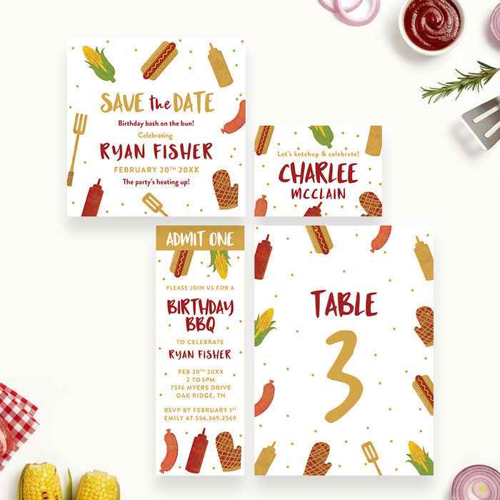Personalized Backyard BBQ Birthday Invitation for Grilling Party