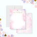 Baptism thank you card with pink watercolor design and cross for a christening celebration.-front-back